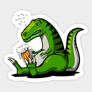 T-Rex Dinosaur Beer Party Sticker